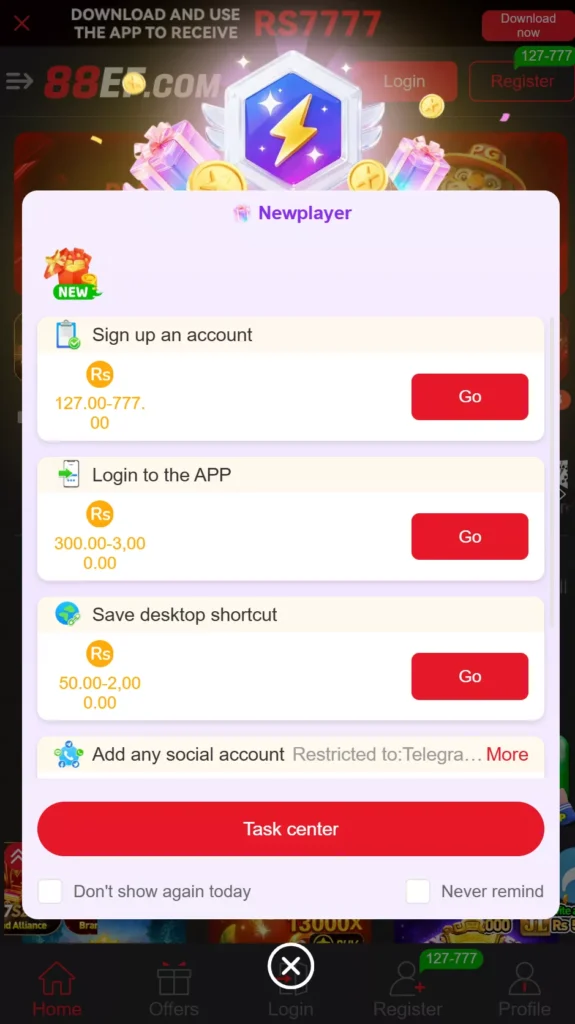 88EF New Players Bonus